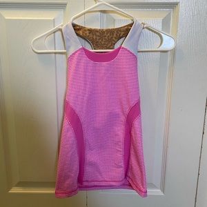 Ivivva (girls lululemon) pink/white plaid tank top